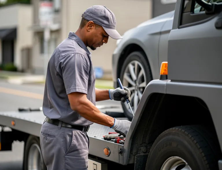 Car towing Union City